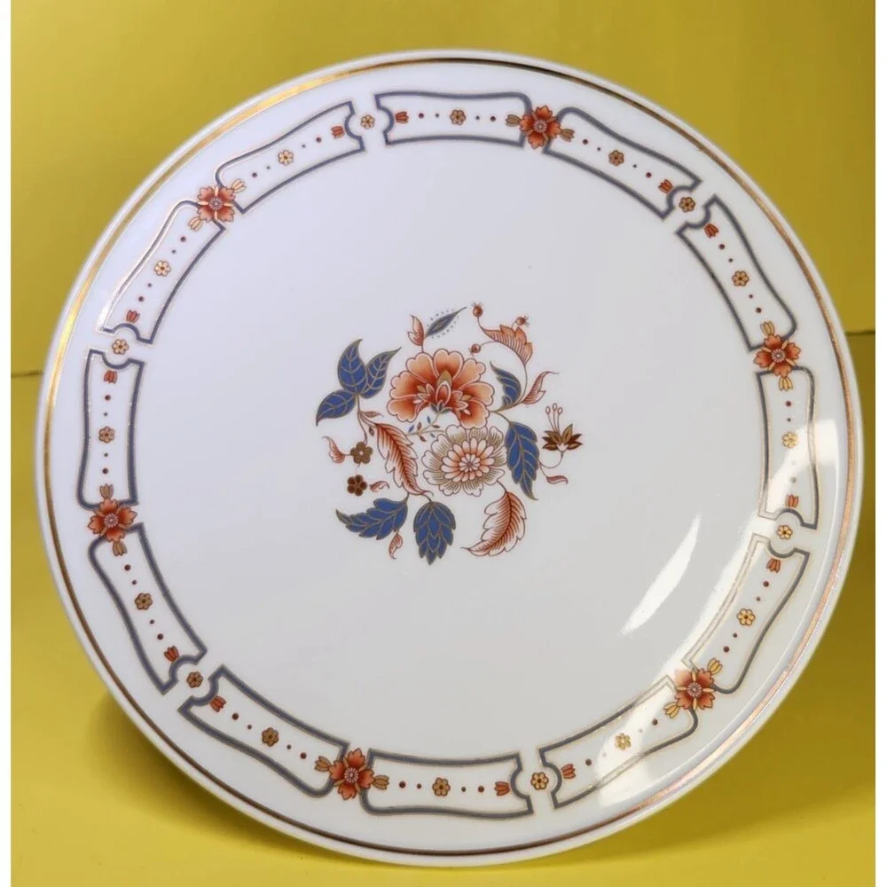 Richard Ginori Italy Porcelain Pedestal Cake Stand Taormina Tazza Gold Floral